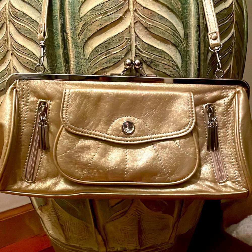 Nine West gold clutch bag